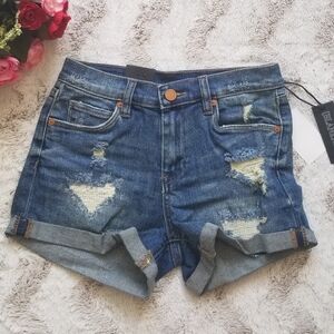 Blank NYC Dress Down Party High Rise Fulton Roll Up Shorts NWT Sz 24